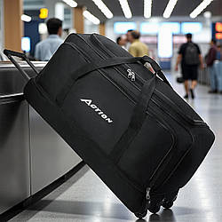 Велика дорожня сумка на колесах розкладна на 115 л, міцна дорожня містка сумка на коліщатках