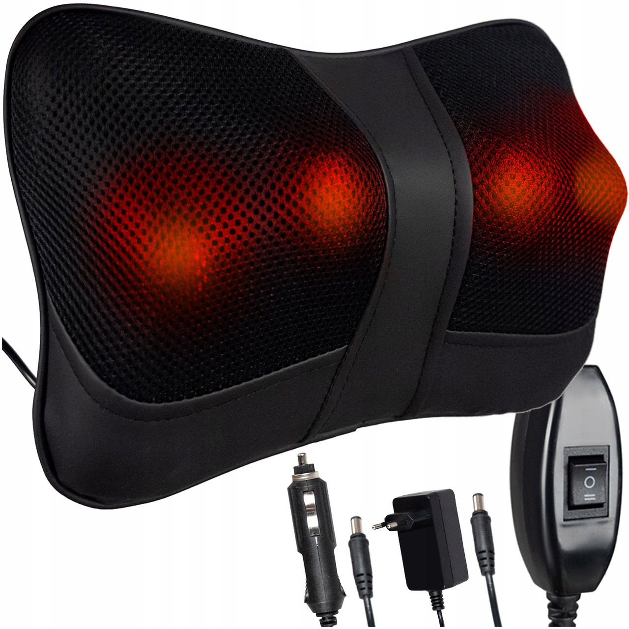 Масажна подушка Soulima 22987 — підігрів, 2 режими, авто/мережа, фото 1
