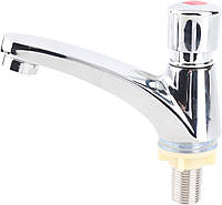 Змішувач для раковини із затримкою часу, автоматичний з таймером авто-закривання для економії води, хромований, латунь