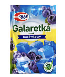 Желе (галаретка) зі смаком лохини (чорниці) Galaretka Kraw Pak, у пакетиках 70 г, Польща, оригінал