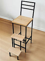 Барний стілець зі сходами з натурального дерева Magnus Наша Ковка