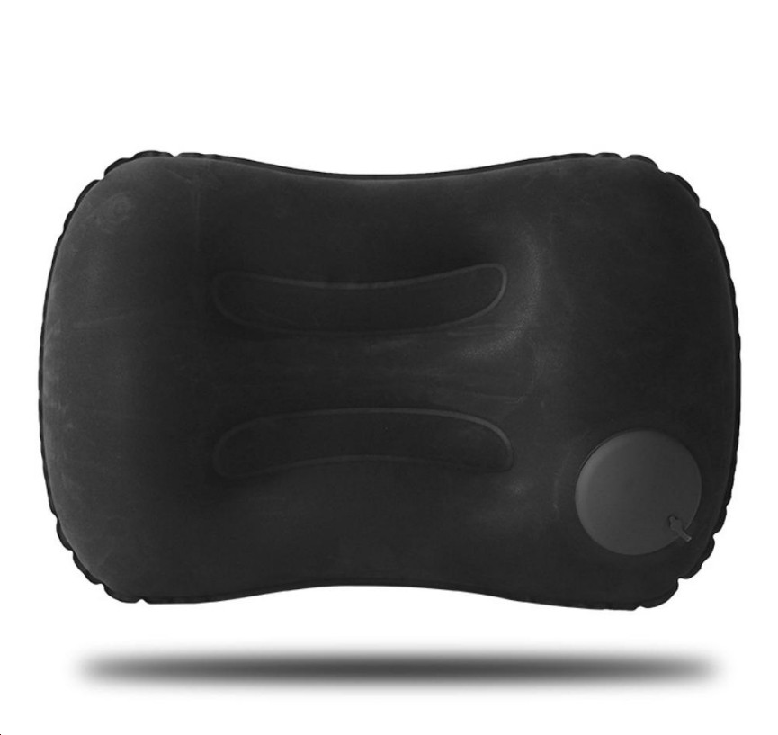 Подушка дорожня для подорожей із Насосом помпою прямокутна Silenta Black, фото 1