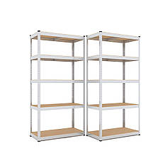 2хСтеллаж SL Бюджет ОМ 1800х700х300 Меткас, 175 кг/полку, 5 полок, МДФ, оцинкований, металевий, фото 2