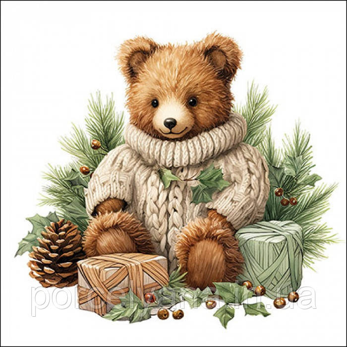 Серветки 33х33 см 20 шт Ambiente Cuddle bear, фото 1