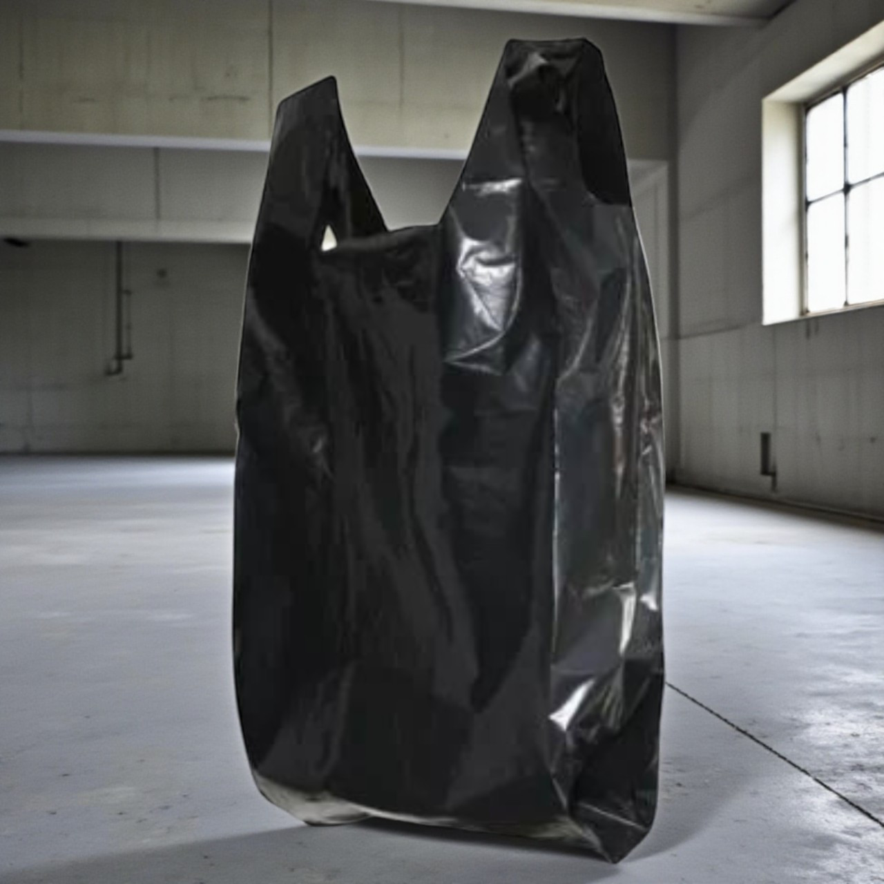 Пакет майка чорна з ручками 50х110 см 70 мкм 5 шт багажка щільна для зберігання і транспортування, фото 1