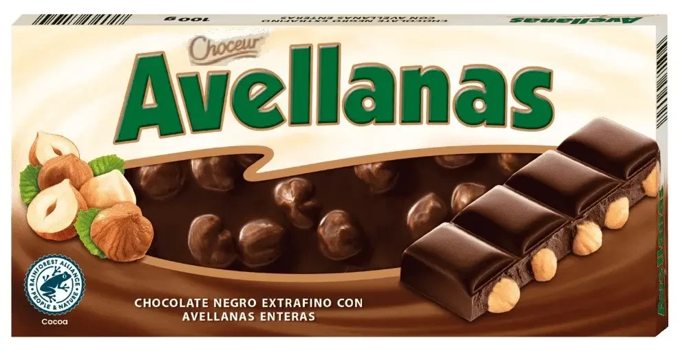 Шоколад темний із цільними лісовими горіхами (фундук) Chateau Nussbeisser, 100г (Термін до 01.11.2025), фото 1