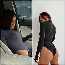 Жіночий боді з довгим рукавом з рукавичкою з кулира норма