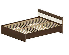 Ліжко двоспальне з ЛДСП 160х200 Комфі Модерн Дуб кастелло коньячний+Дуб крафт білий (з вкладом для матрацу)