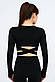Кроп топ із довгим рукавом Yunze XS-S чорний, фото 2