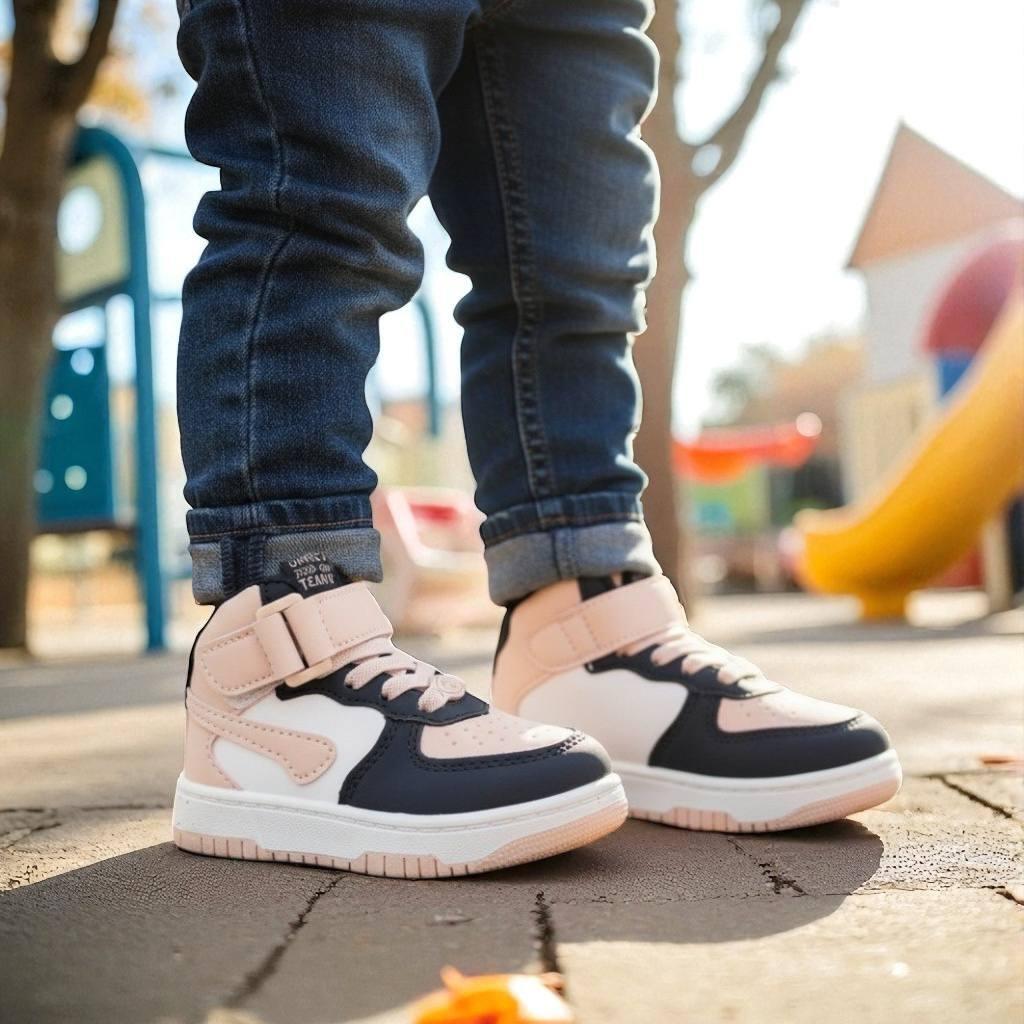 Детские черевики, хайтопи, кроссовки, легкая обувь для девушек на липучке в РАЗМЕРЕ: 21-24, фото 1