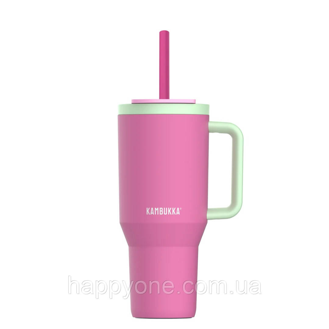 Термокружка з трубочкою Kambukka Rio Bubblegum Mint (950 мл), рожева, фото 1