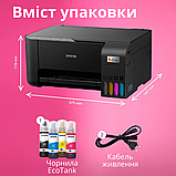 Epson БФП СБПЧ EcoTank L3270 з WiFi струменевий принтер сканер ксерокс 3 в 1 кольоровий для дому, фото 6