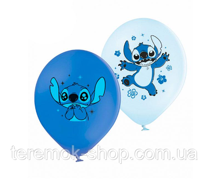 Кулі повітряні латексні з малюнком Стіч пастель 30 см 12" набір 2 шт BelBal