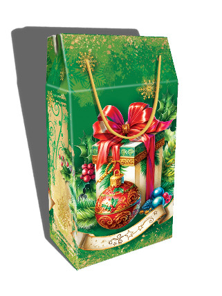 Новорічна пачка для цукерок 1500 грамів 15*27*9 см, фото 1