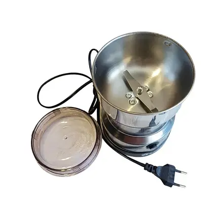 Металева кавомолка з чашею R-7113 електрична для кави та спецій 150Вт, фото 3