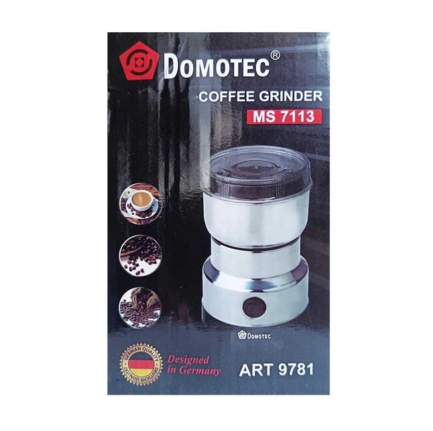 Металева кавомолка з чашею R-7113 електрична для кави та спецій 150Вт