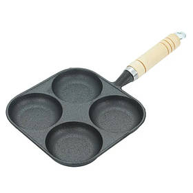 Сковорода порційна RIAS BNT-05 на 4 секції 19x19 см Grey (3_07206)