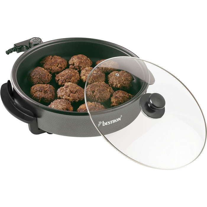 Електрична сковорода зі скляною кришкою Ø40см 1500 Вт Bestron, фото 1