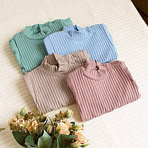 Боді гольф дитячий у рубчик зі стійкою довгий рукав мікс кольорів розміри 62–92, фото 2