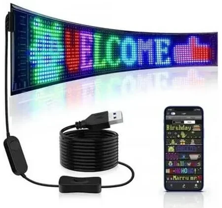 Гнучкий світлодіодний екран LED Matrix Panel RGB 120 на 595 мм WiFi управління через додаток