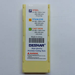 TCMT090204 LF6018 DESKAR (Сталь, Нержавіюча сталь) Твердосплавна пластина, фото 2