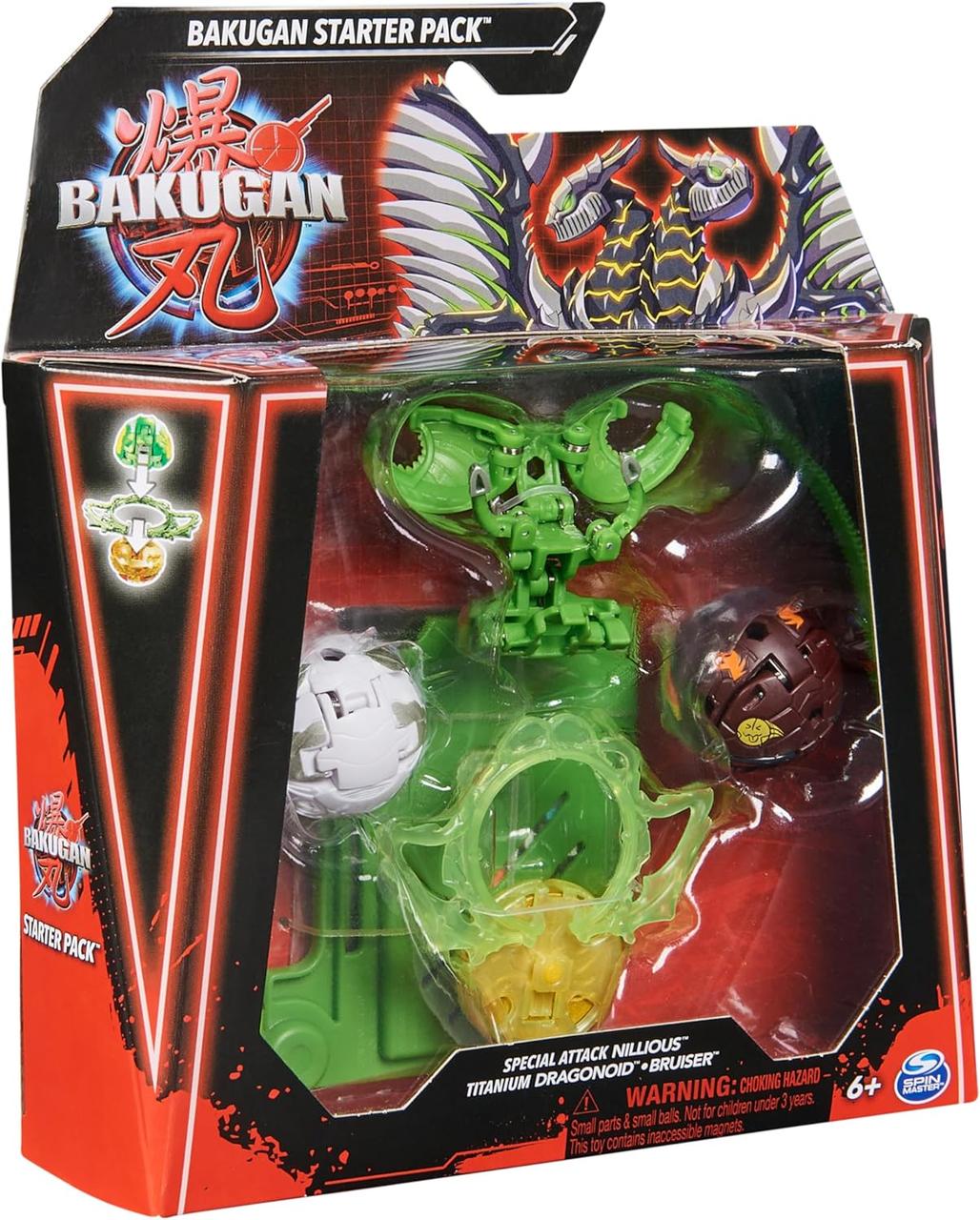 Бакуган набір із 3 шт Bakugan Starter 3- Pack Special Attack Nillious Titanium Dragonoid Bruiser Spin Master