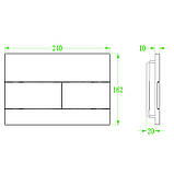 Панель змиву Koer KT-0603-01 240x160x10mm пластикова, кнопка лінійна (KR5319), фото 3