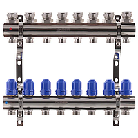 Коллекторный блок с термостаточ. клапанами Koer KR.1100-08 1"x8 ways (KR2634)
