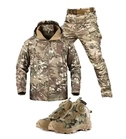 Комплект TACTICAL VANGUARD Костюм на флісі Soft Shell розмір XL + Черевики Cyclope з автошнурівкою мультикам, фото 1