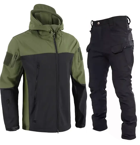 Костюм софтшел Gman Олива із чорним штанами Soft Shell на флісі М, фото 1