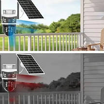 Камера відеоспостереження V39-4G, 3-лінзи, 10X ZOOM, сонячна панель, 12МП, фото 2