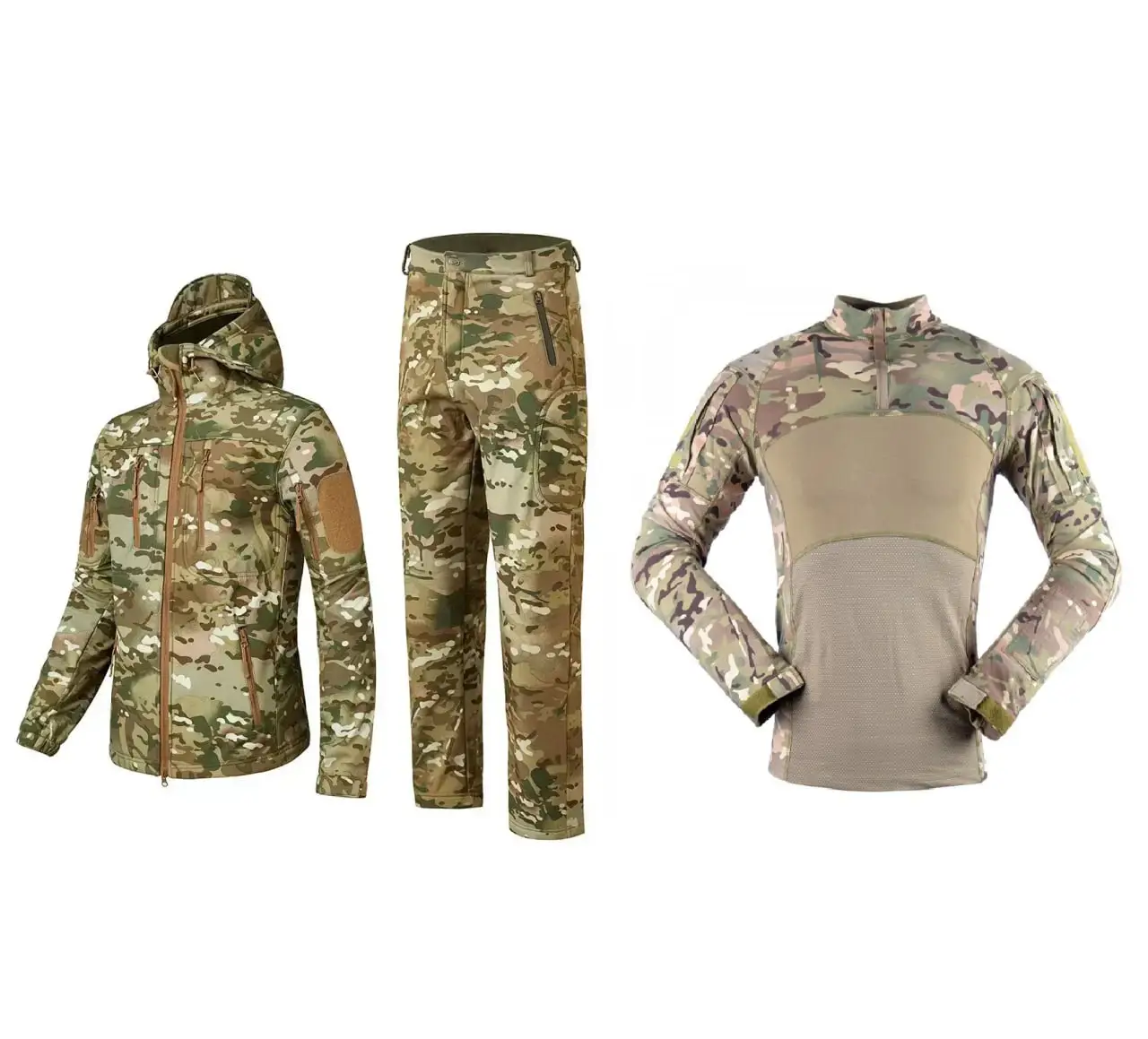 Утеплений костюм Soft Shell TACTICAL VANGUARD мультикам з бойовою рубашкою Han Wild Multicam розмір XL