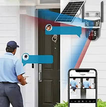 Камера відеоспостереження V39-4G, 3-лінзи, 10X ZOOM, сонячна панель, 12МП, фото 3