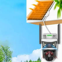 Камера відеоспостереження V39-4G, 3-лінзи, 10X ZOOM, сонячна панель, 12МП, фото 4