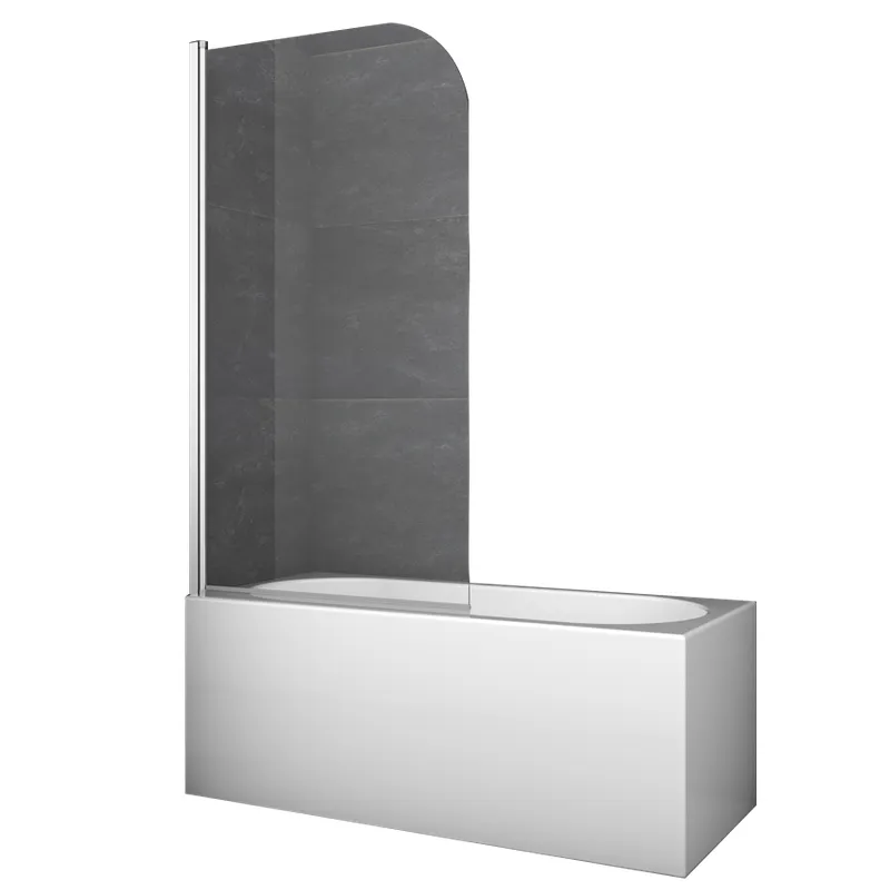 Шторки скляні на ванну Koer SR BS01-80x140-TR-01 прозоре скло 6мм, хром (KR5400), фото 1