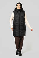 Модний жіночий подовжений стьобаний жилет на блискавці, тепла жіноча безрукавка