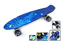 Penny Board "Fish Skatebords Original" Space. Колеса, що світяться!
