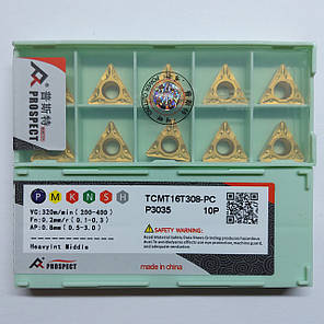 TCMT16T308-PC P3035 PROSPECT (Сталь) Твердосплавна пластина, фото 2