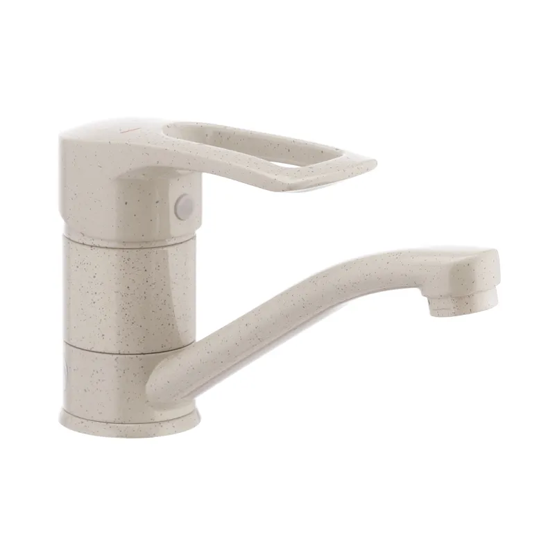 Змішувач для умивальника Haiba HANSBERG 004 (вилив 15 см) бежевий (HB0187), фото 1