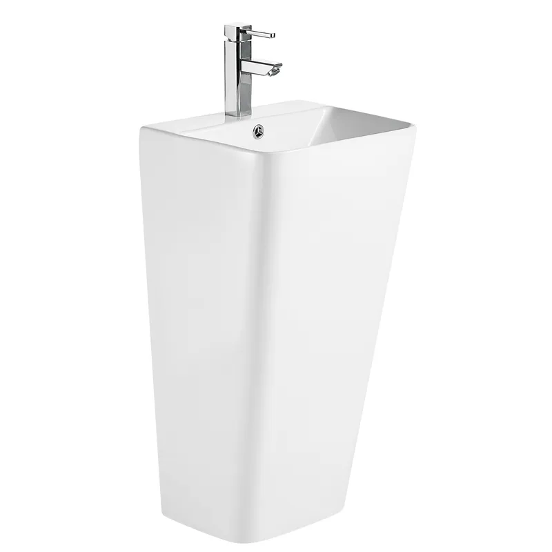 Раковина моноблок Mixxus STYLE-1101 з отвором під змішувач та переливом 440х380х830mm (MI6696), фото 1