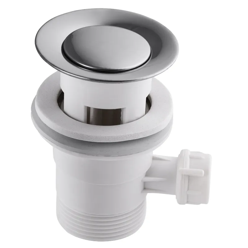 Важільний донний клапан для умивальника Mixxus POP-UP-01 з переливом (Колір хром) 1 1/4'' (MI1676), фото 1