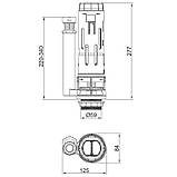 Комплект арматури Koer KT-0302-1/2" спускна 2-х кнопочна+наповнювальна з нижнім підкл, пласт.різьб.1/2" (KR5339), фото 3