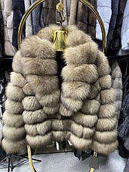 Шуба жіноча з натурального хутра песця довжина 65 см