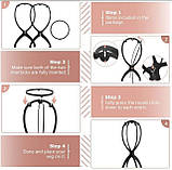 Підставка під перуку чорну розбірна пластикова 35 см ширина 17 см, фото 3