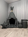 Вігвам для дітей Графіт 2 БОНБОН з Кошиком Повний комплект, вігвам для хлопчика, вігвам для дівчинки, дитячий вігвам, вігвам, фото 4
