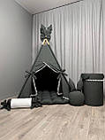 Вігвам для дітей Графіт 3 БОНБОН з Кошиком Повний комплект, вігвам для хлопчика, вігвам для дівчинки, дитячий вігвам, вігвам, фото 4