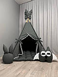 Вігвам для дітей Графіт 4 БОНБОН Повний комплект, вігвам дитячий, вігвам для хлопчика, дитячий вігвам, вігвам для дівчинки, фото 4