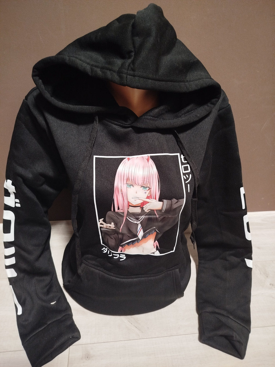 Дитяче утеплене худі "Аніме Милий у Францисці Зеро Ту" Японія для дівчинки підлітка 13-18 років чорне, фото 1