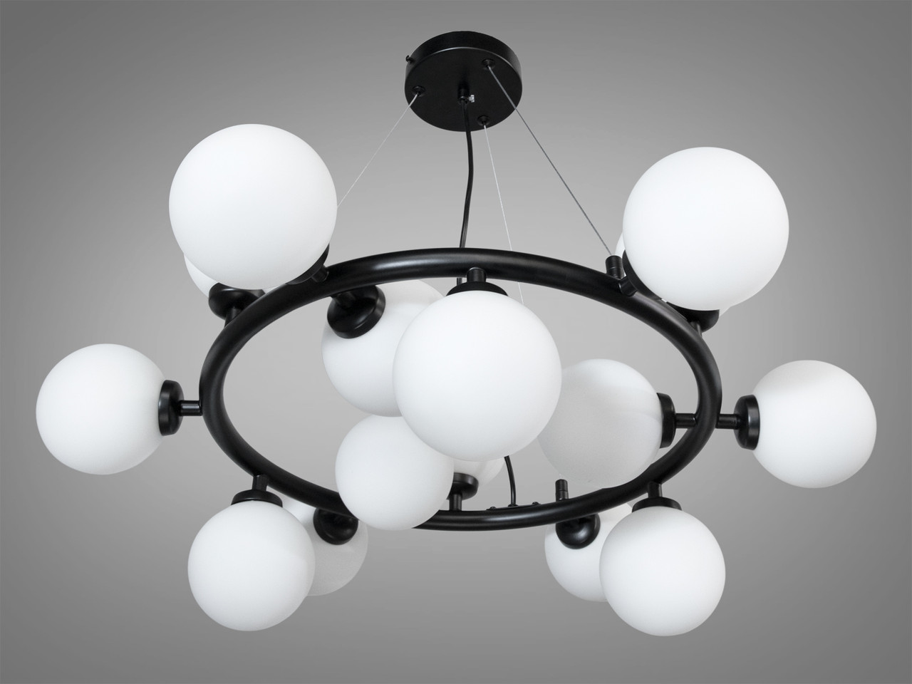 Підвісний світильник Diasha LQ7063 чорний мінімалізм 15 ламп для вітальні LQ7063/15BK