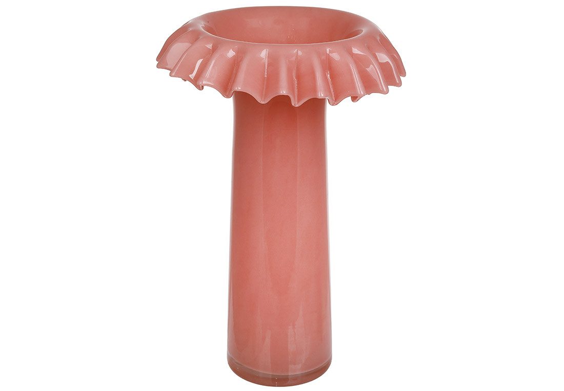 Скляна ваза Rosetta ( ручна робота ) 24*37см, колір - рожевий ТОВАР ВІД ВИРОБНИКА